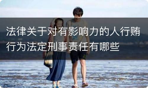 法律关于对有影响力的人行贿行为法定刑事责任有哪些