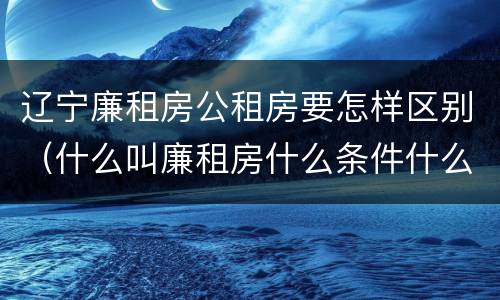 辽宁廉租房公租房要怎样区别（什么叫廉租房什么条件什么叫公租房）