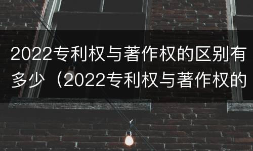 2022专利权与著作权的区别有多少（2022专利权与著作权的区别有多少种）