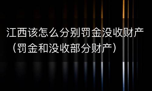 江西该怎么分别罚金没收财产（罚金和没收部分财产）