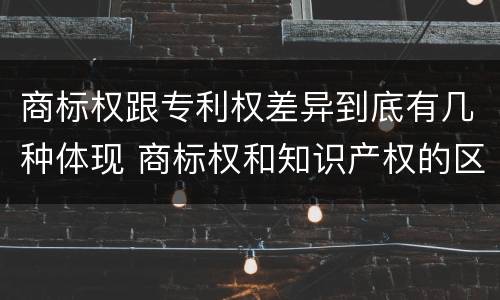 商标权跟专利权差异到底有几种体现 商标权和知识产权的区别