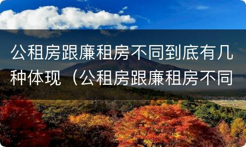 公租房跟廉租房不同到底有几种体现（公租房跟廉租房不同到底有几种体现呢）