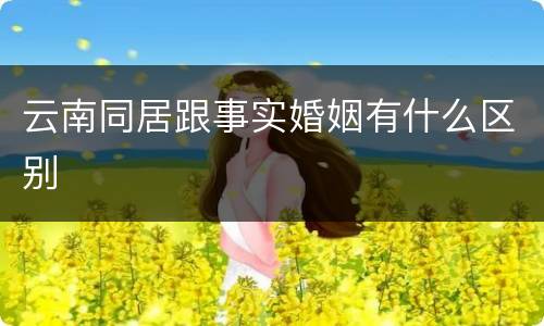 云南同居跟事实婚姻有什么区别