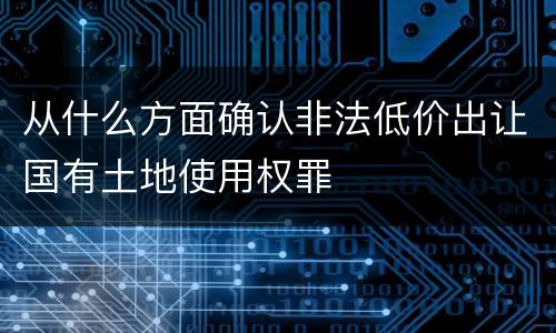 从什么方面确认非法低价出让国有土地使用权罪