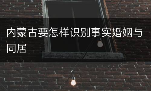 内蒙古要怎样识别事实婚姻与同居