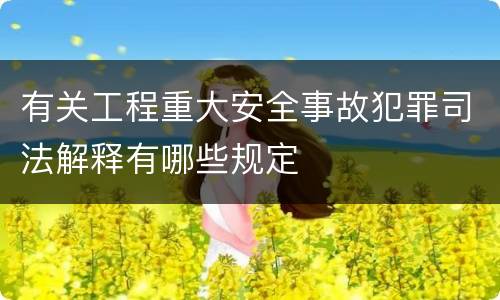 有关工程重大安全事故犯罪司法解释有哪些规定