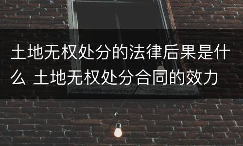 土地无权处分的法律后果是什么 土地无权处分合同的效力