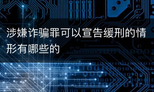 涉嫌诈骗罪可以宣告缓刑的情形有哪些的