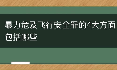暴力危及飞行安全罪的4大方面包括哪些
