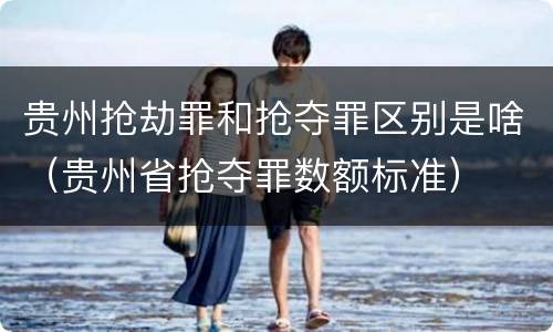 贵州抢劫罪和抢夺罪区别是啥（贵州省抢夺罪数额标准）