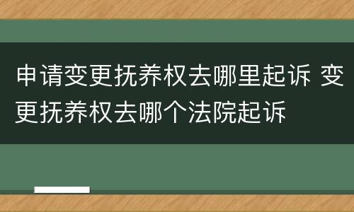 申请变更抚养权去哪里起诉 变更抚养权去哪个法院起诉