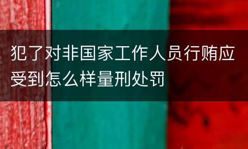 犯了对非国家工作人员行贿应受到怎么样量刑处罚