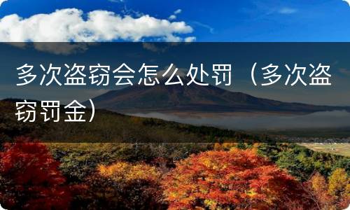 多次盗窃会怎么处罚（多次盗窃罚金）