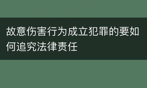 故意伤害行为成立犯罪的要如何追究法律责任