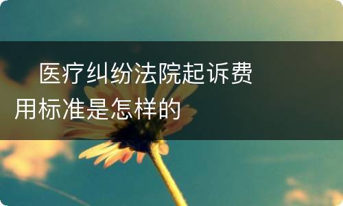 　医疗纠纷法院起诉费用标准是怎样的