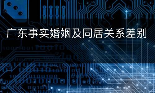 广东事实婚姻及同居关系差别