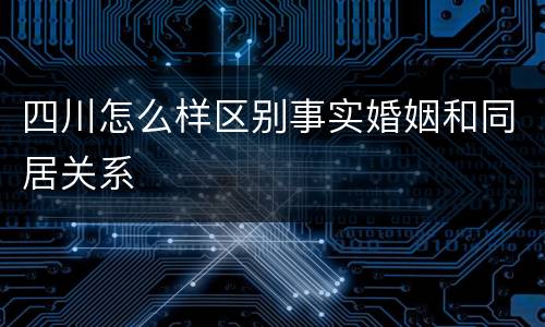 四川怎么样区别事实婚姻和同居关系