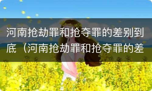 河南抢劫罪和抢夺罪的差别到底（河南抢劫罪和抢夺罪的差别到底有多大）