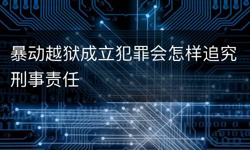 暴动越狱成立犯罪会怎样追究刑事责任