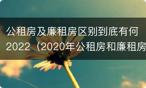 公租房及廉租房区别到底有何2022（2020年公租房和廉租房的区别）