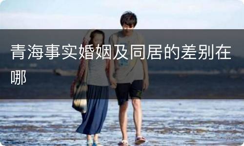 青海事实婚姻及同居的差别在哪