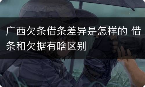 广西欠条借条差异是怎样的 借条和欠据有啥区别
