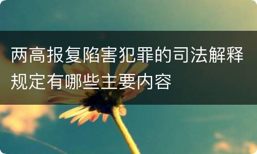 两高报复陷害犯罪的司法解释规定有哪些主要内容