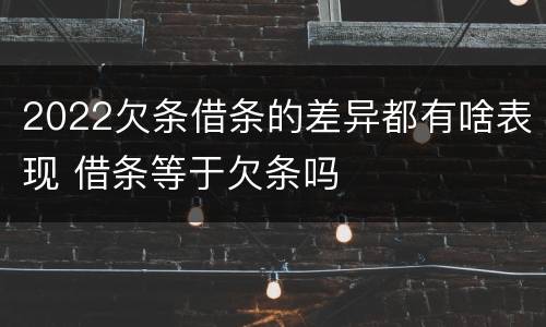 2022欠条借条的差异都有啥表现 借条等于欠条吗