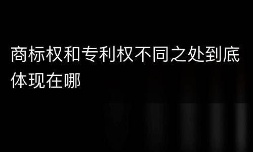 商标权和专利权不同之处到底体现在哪