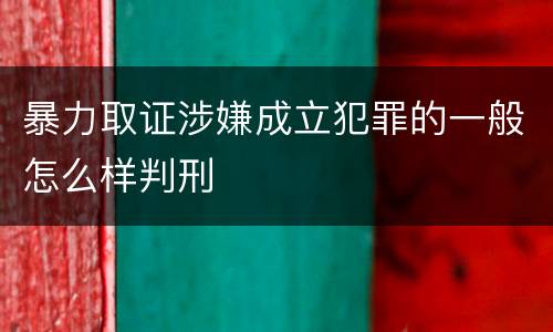 暴力取证涉嫌成立犯罪的一般怎么样判刑