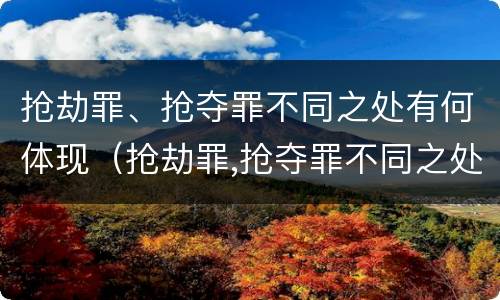 抢劫罪、抢夺罪不同之处有何体现（抢劫罪,抢夺罪不同之处有何体现）