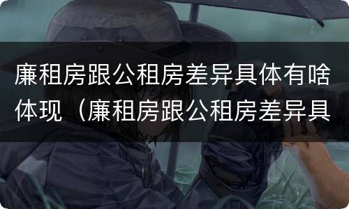 廉租房跟公租房差异具体有啥体现（廉租房跟公租房差异具体有啥体现吗）
