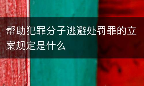 帮助犯罪分子逃避处罚罪的立案规定是什么