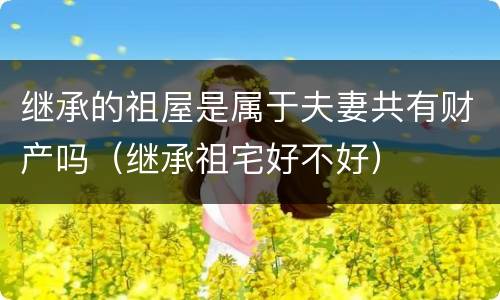 继承的祖屋是属于夫妻共有财产吗（继承祖宅好不好）