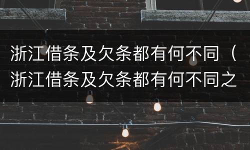 浙江借条及欠条都有何不同（浙江借条及欠条都有何不同之处）