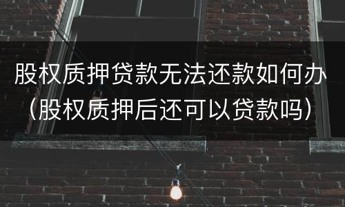 股权质押贷款无法还款如何办（股权质押后还可以贷款吗）