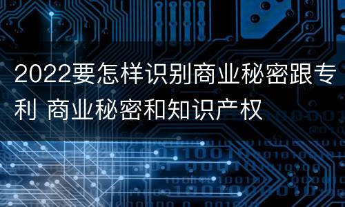 2022要怎样识别商业秘密跟专利 商业秘密和知识产权