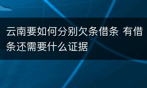 云南要如何分别欠条借条 有借条还需要什么证据