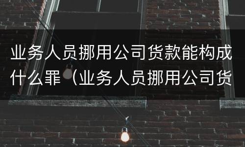 业务人员挪用公司货款能构成什么罪（业务人员挪用公司货款能构成什么罪行）