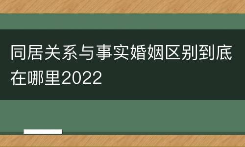 同居关系与事实婚姻区别到底在哪里2022