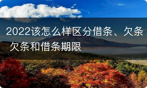 2022该怎么样区分借条、欠条 欠条和借条期限