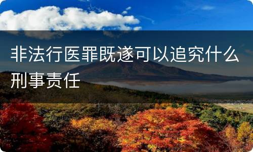 非法行医罪既遂可以追究什么刑事责任