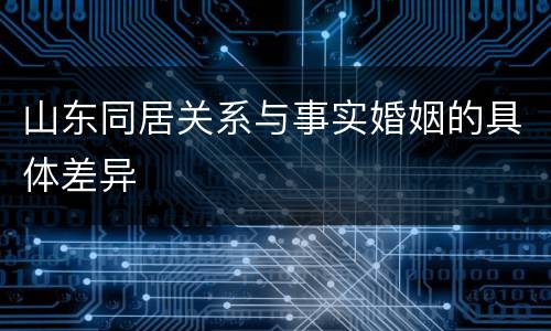 山东同居关系与事实婚姻的具体差异