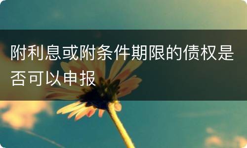 附利息或附条件期限的债权是否可以申报