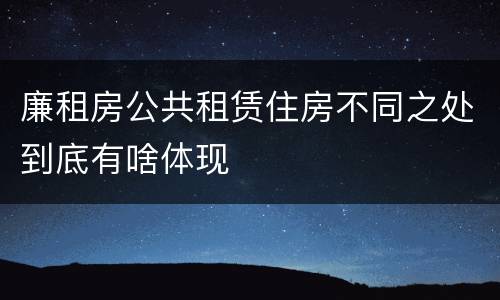 廉租房公共租赁住房不同之处到底有啥体现