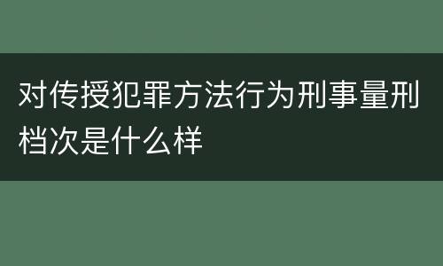 对传授犯罪方法行为刑事量刑档次是什么样