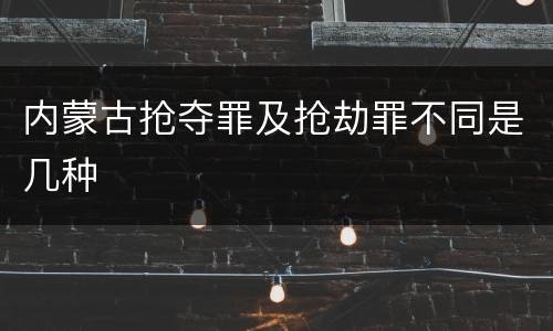 内蒙古抢夺罪及抢劫罪不同是几种