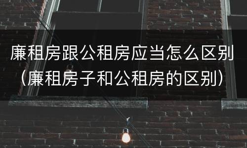 廉租房跟公租房应当怎么区别（廉租房子和公租房的区别）
