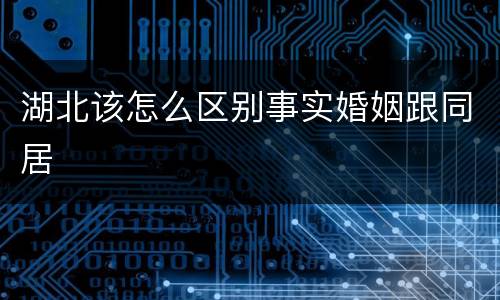 湖北该怎么区别事实婚姻跟同居