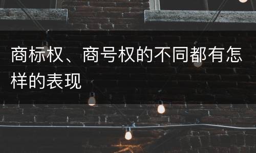 商标权、商号权的不同都有怎样的表现